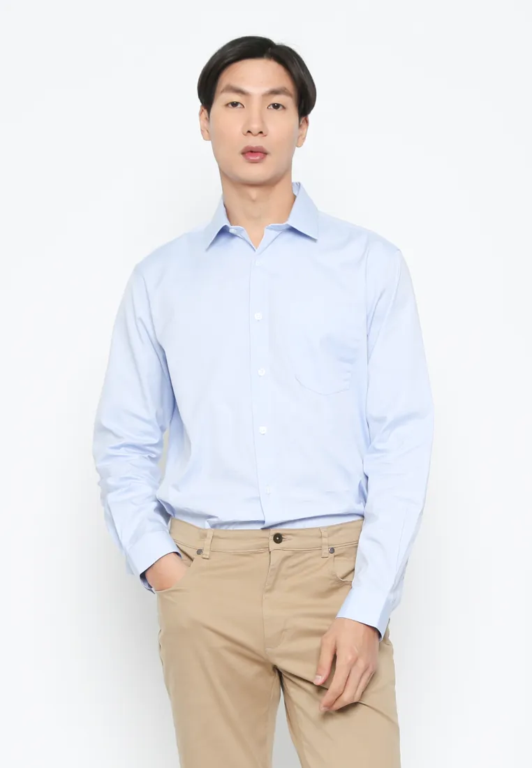 Blue Men's Long Sleeve Shirt