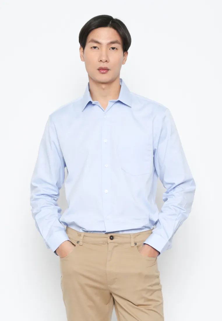 Blue Men's Long Sleeve Shirt