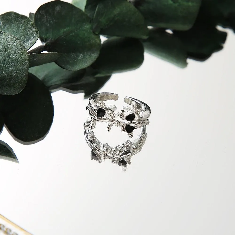 Vintage Y2k Crystal Open Rings